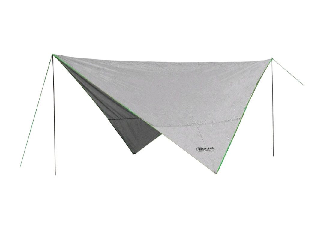 Portal Outdoor Sonnensegel "Mesa grau - grün" Camping Markise, 350x350x220 cm Camping, (komplett-Set, mit Transporttasche), UV 50+ / inkl. Tragetasche