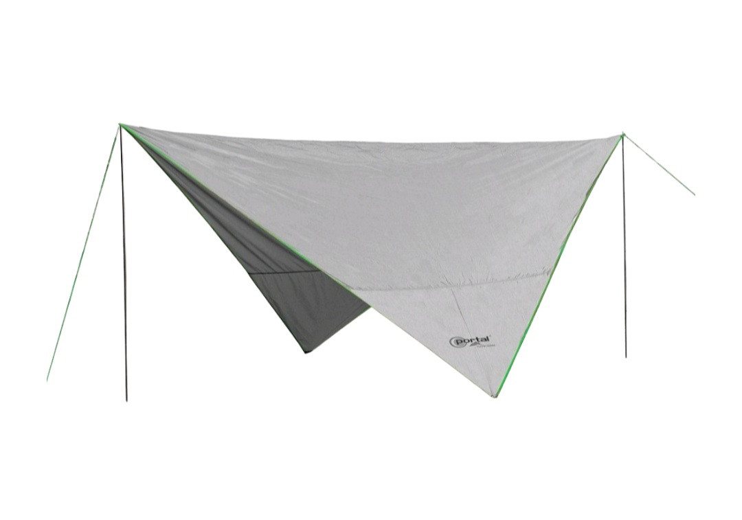 Portal Outdoor Sonnensegel "Mesa grau - grün" Camping Markise, 350x350x220 cm Camping, (komplett-Set, 1-tlg., mit Transporttasche), UV 50+ / inkl. Tragetasche