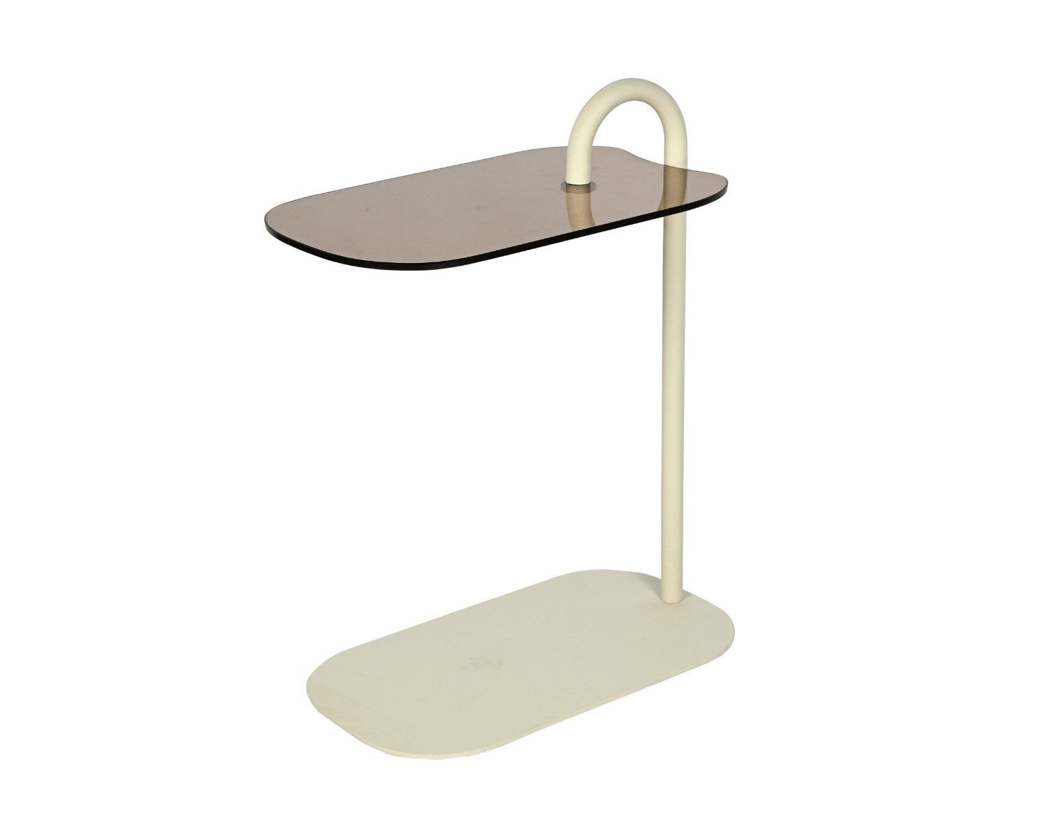 Couchcenter Beistelltisch Beistelltisch Amy Couchtisch Glas Stahl Beige oder Schwarz, Tischplatte aus Glas