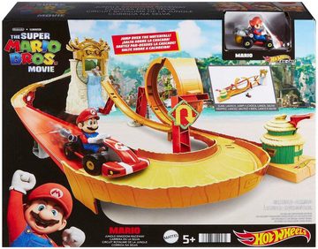 Hot Wheels Autorennbahn Super Mario Bros. Dschungel-Königreich Rennstrecke, mit Mario Die-Cast-Spielzeugauto