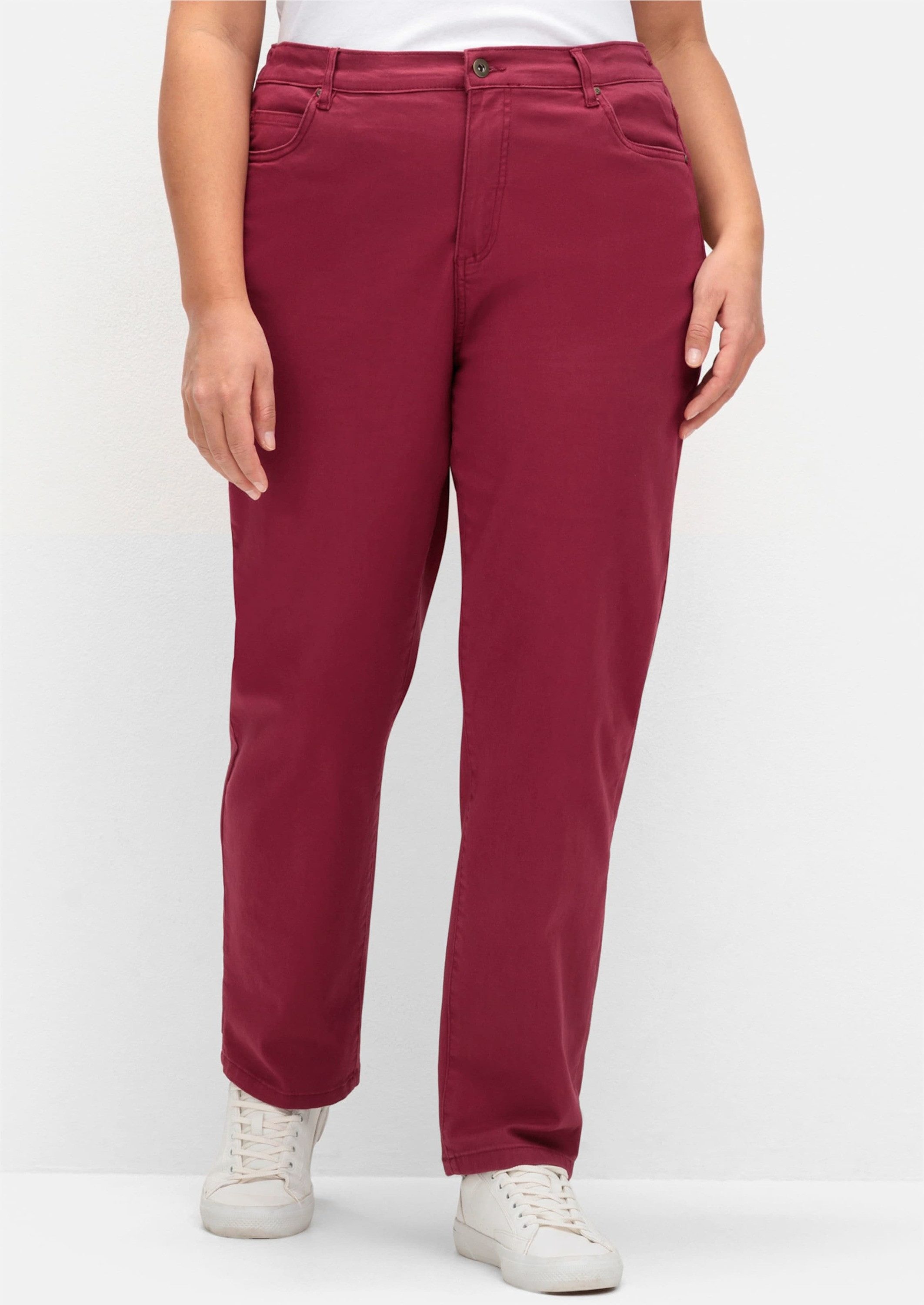 Sieh an! Bequeme Jeans Stretch-Hose komfortabel mit seitlichem Dehnbund