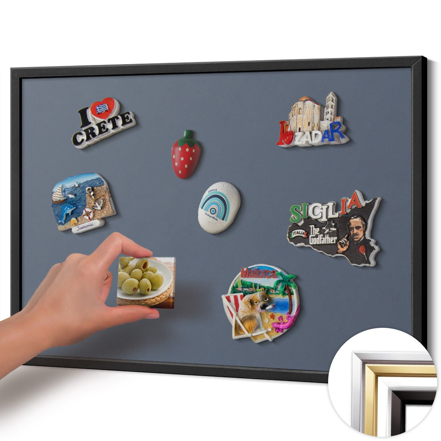 Tulup Magnettafel mit schwarzem Rahmen, einfarbigen Farben, für das Homeoffice, Magnetisches Memoboard Dekorative für Erinnerungen