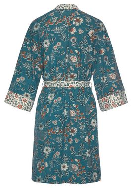 LASCANA Kimono, Kurzform, Jersey, Kimono-Kragen, Gürtel, mit Blumen Allover-Druck
