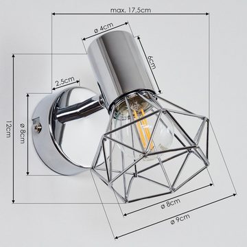 hofstein Wandleuchte »Conco« verstellbare Wandlampe aus Metall in chrom, ohne Leuchtmittel, 3000 Kelvin, 1xE14, moderner Wandspot mit Gitter
