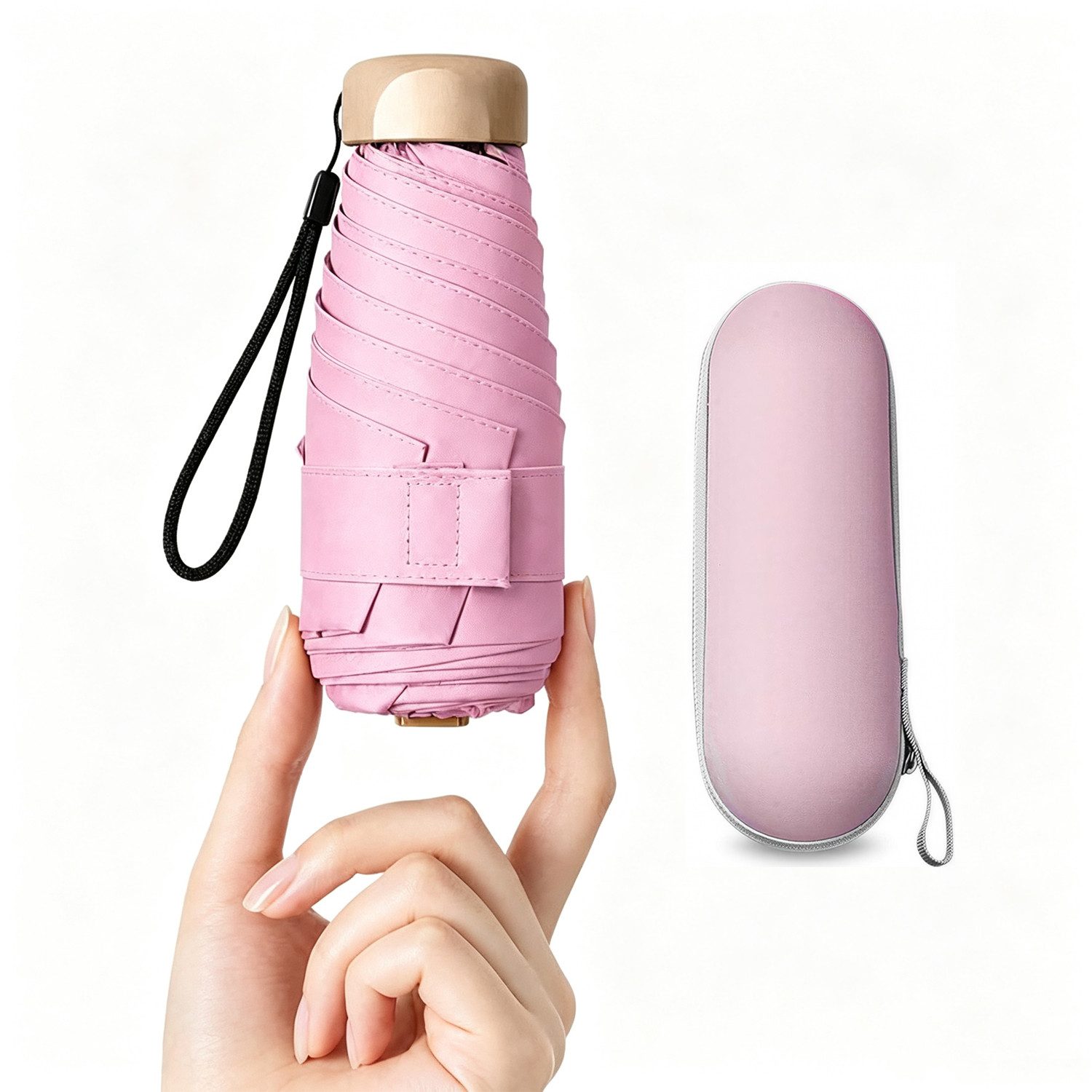 BOOD Taschenregenschirm Mini ultra-leichter Falt-Regenschirm, tragbarer UV-Schutz-Sonnenschirm