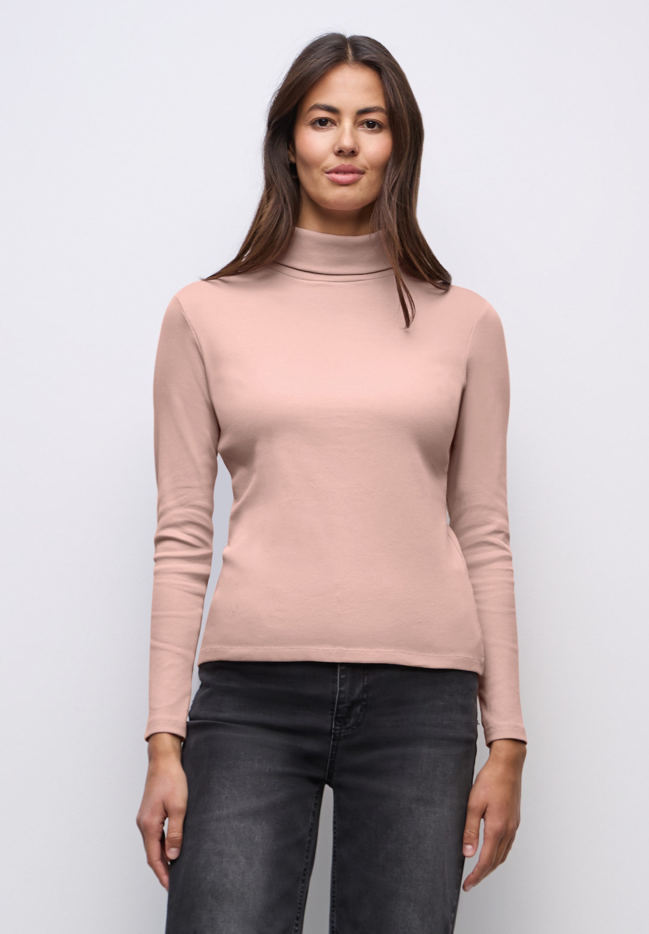 STREET ONE Langarmshirt mit Rippstrick-Struktur günstig online kaufen