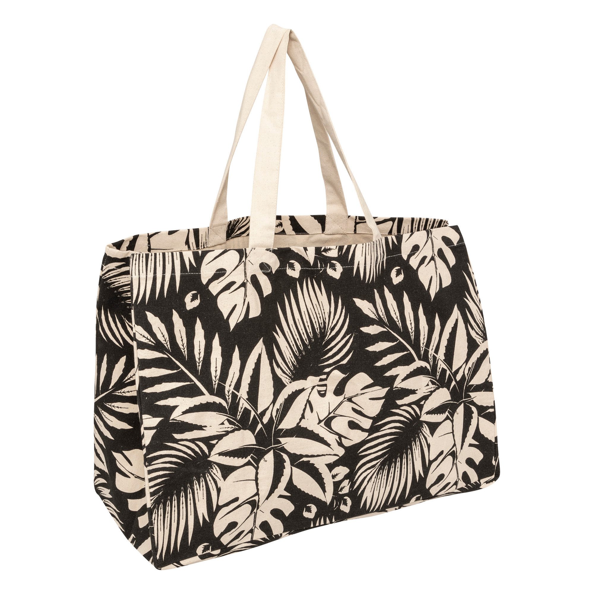 5five Simply Smart Einkaufsshopper Shoppertasche aus Baumwolle mit Print, 50 x 24 x 35 cm