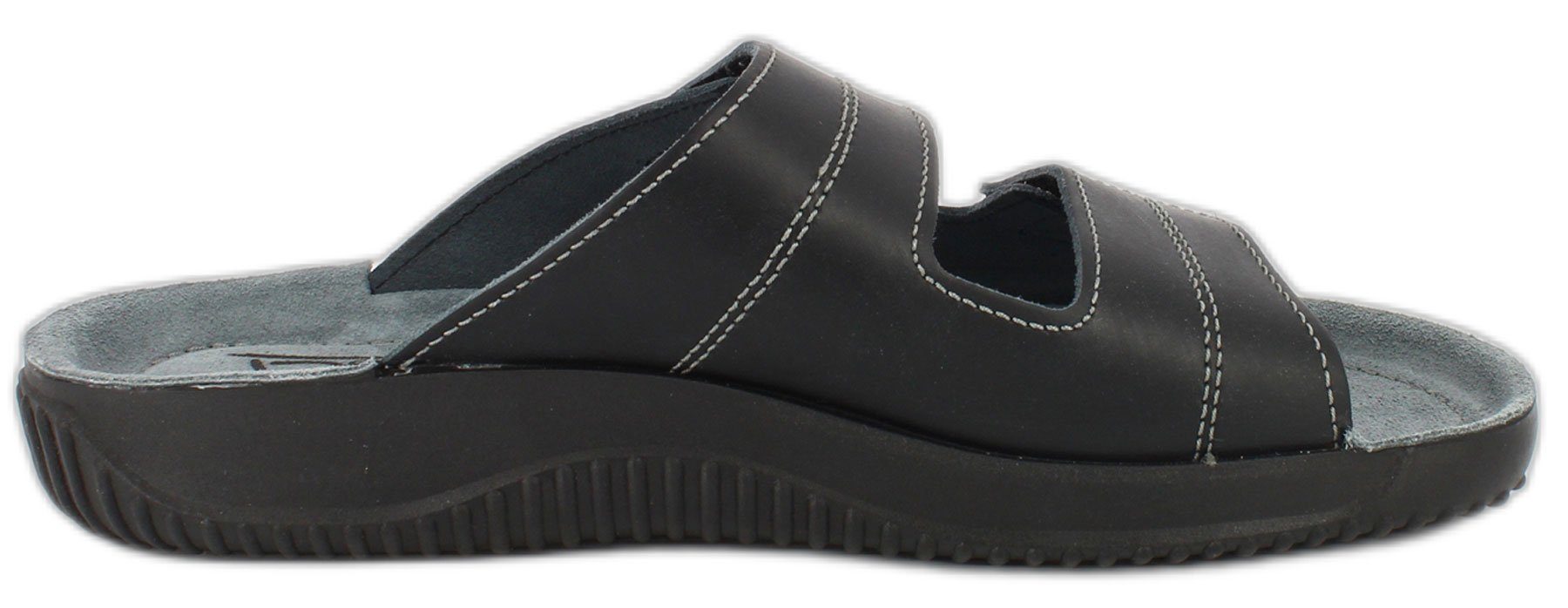 Beck Herren-Pantolette Ben mit Klettverschluß Hausschuh – Bild 2 von 5