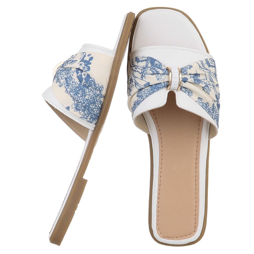 Ital-Design Stylische Damen Slipper mit Goldakzent für den Sommer Pantolett günstig online kaufen