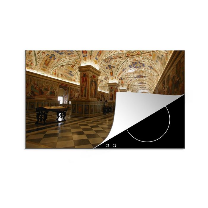 MuchoWow Herdblende-/Abdeckplatte Saal der Bibliothek im Vatikanischen Museum Vinyl (1 tlg) induktionskochfeld Schutz für die küche Ceranfeldabdeckung