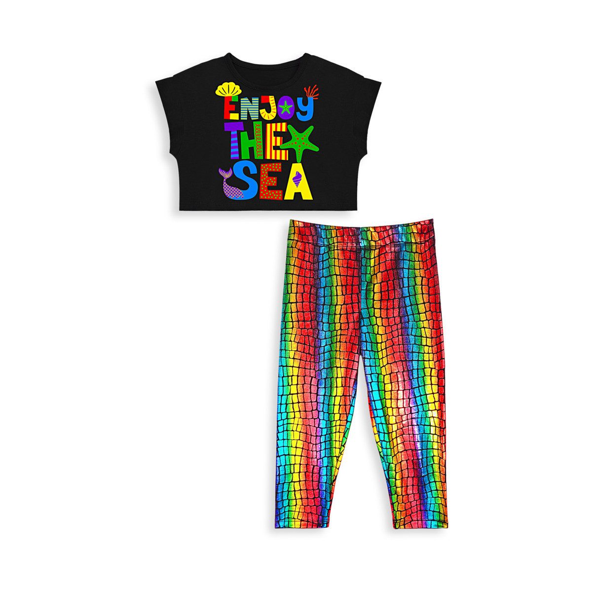 Denokids T-Shirt 2-Piece Mädchen (1-tlg) Outfit-Set, Bekleidungsset, Kombi-Set, 2er-Set, Mini Set