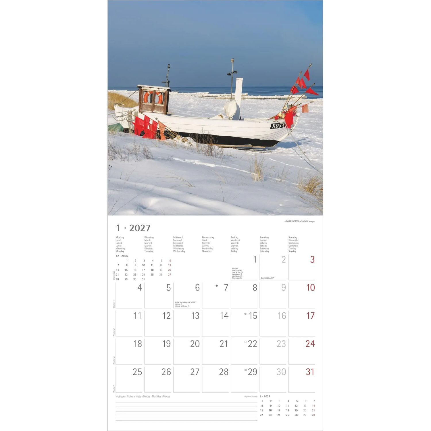 NEUMANN Wandkalender Seeblicke 2027