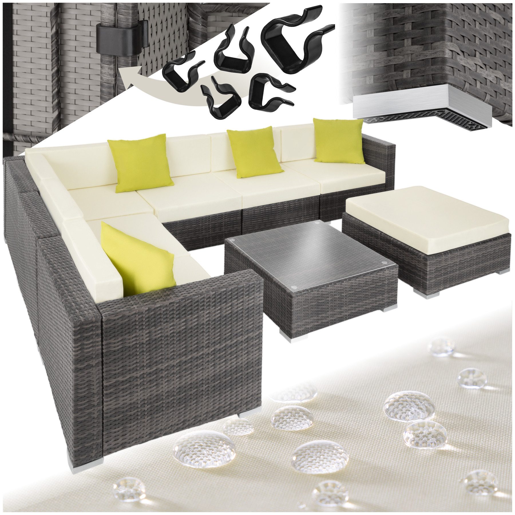 tectake Loungeset Rattan Lounge, (Set., 8-tlg), günstig online kaufen