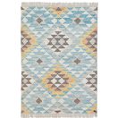 TOM TAILOR HOME Teppich Check Kelim, rechteckig, Höhe: 5 mm, handgewebt, mit Fransen, Boho-Style