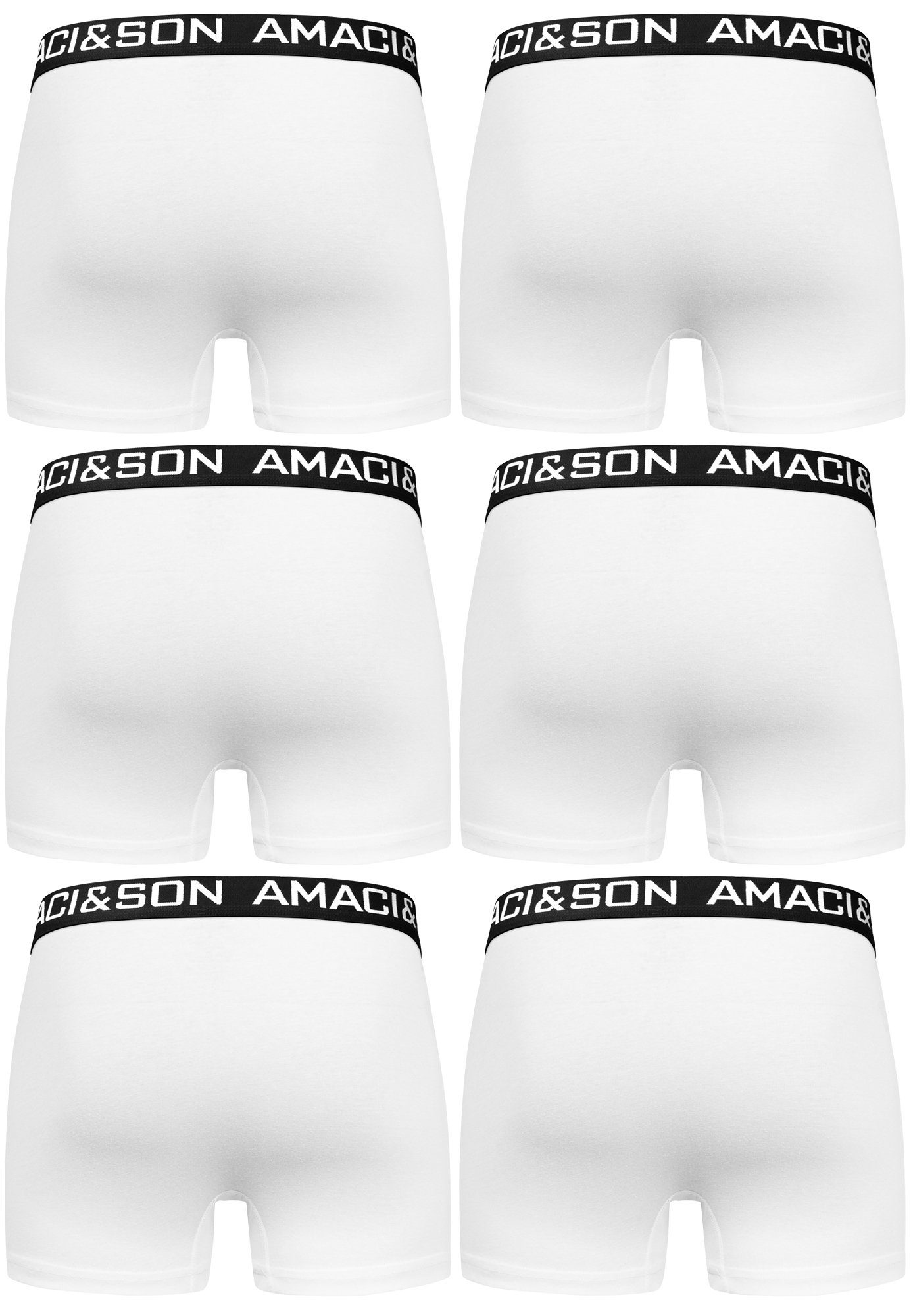 Amaci&Sons Boxershorts WESTON 6er Pack Weiß/Schwarz Unterwäsche (6er-Pack) Unterhose Männer Herren Baumwolle Boxershorts