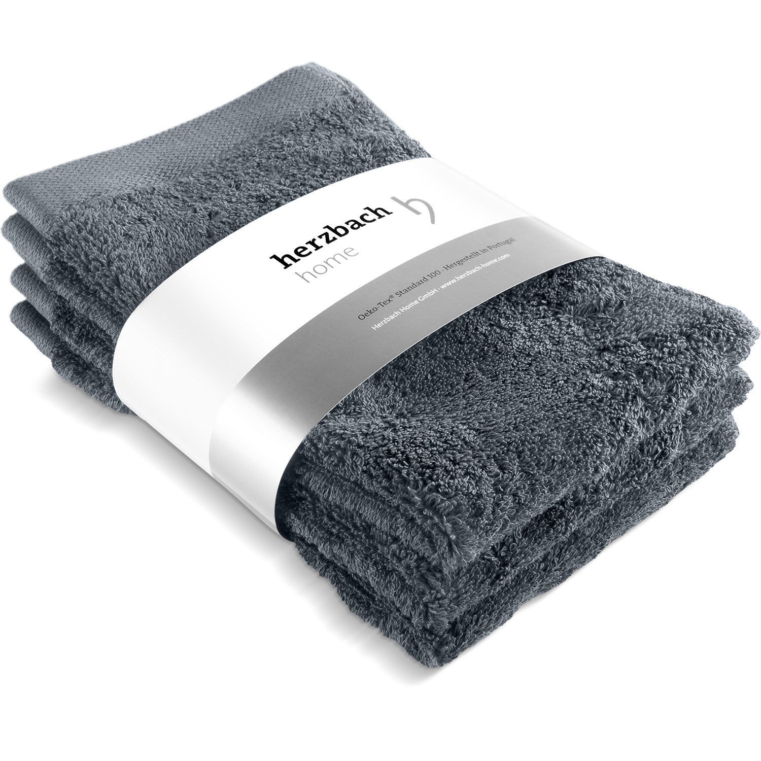 herzbach home Gästehandtücher Pura 30x50 cm, (3-St), 550g/m², Premium-Qualität, 100% Baumwolle, einfarbig