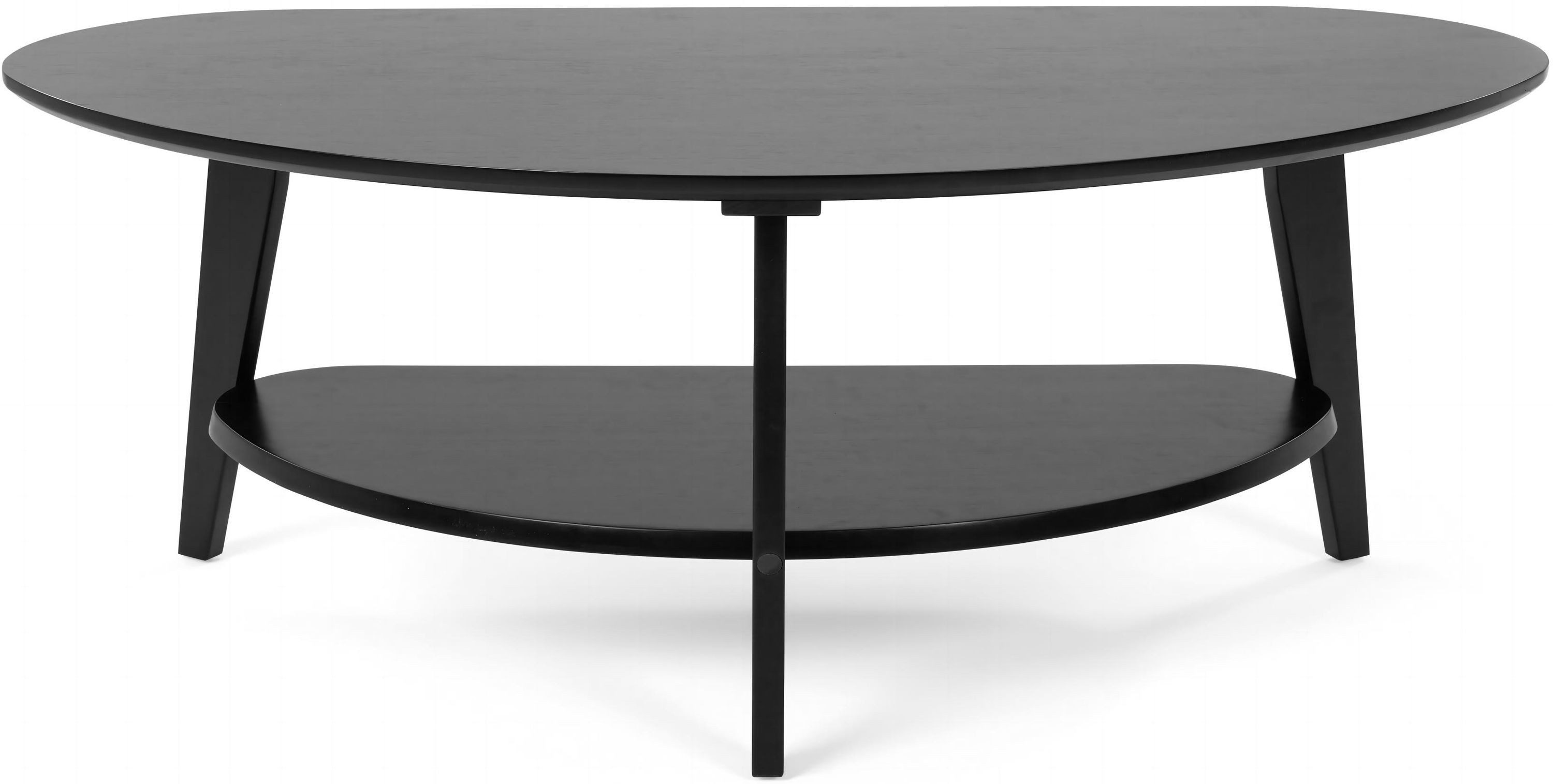 needs&wants® Couchtisch 100% Bambus oval halbrund, Sofatisch Wohnzimmertisch Holz natur Ablage, Kaffeetisch dreibein Füße Beine Stauraum rund niedrig groß Echtholz