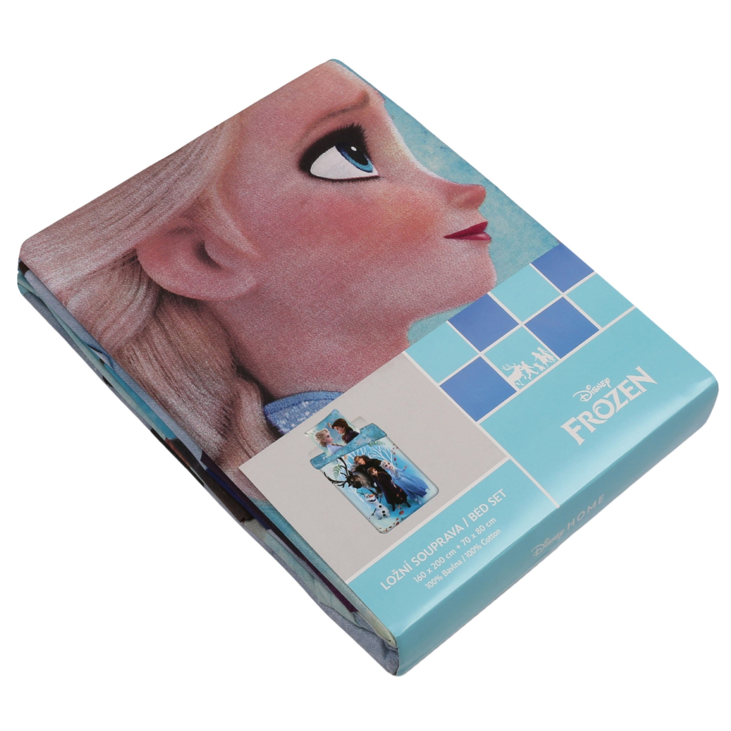 Disney Frozen Kinderbettwäsche DISNEY Frozen Bettwäsche 160x200+70x80, blau, Baumwolle, doppelseitig