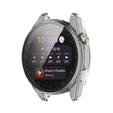 Wigento Smartwatch-Hülle Für Huawei Watch 3 Pro 2 in 1 Shockproof Hart Uhr Tasche Etuis Hülle Cover + H9 Hart Glas Transparent