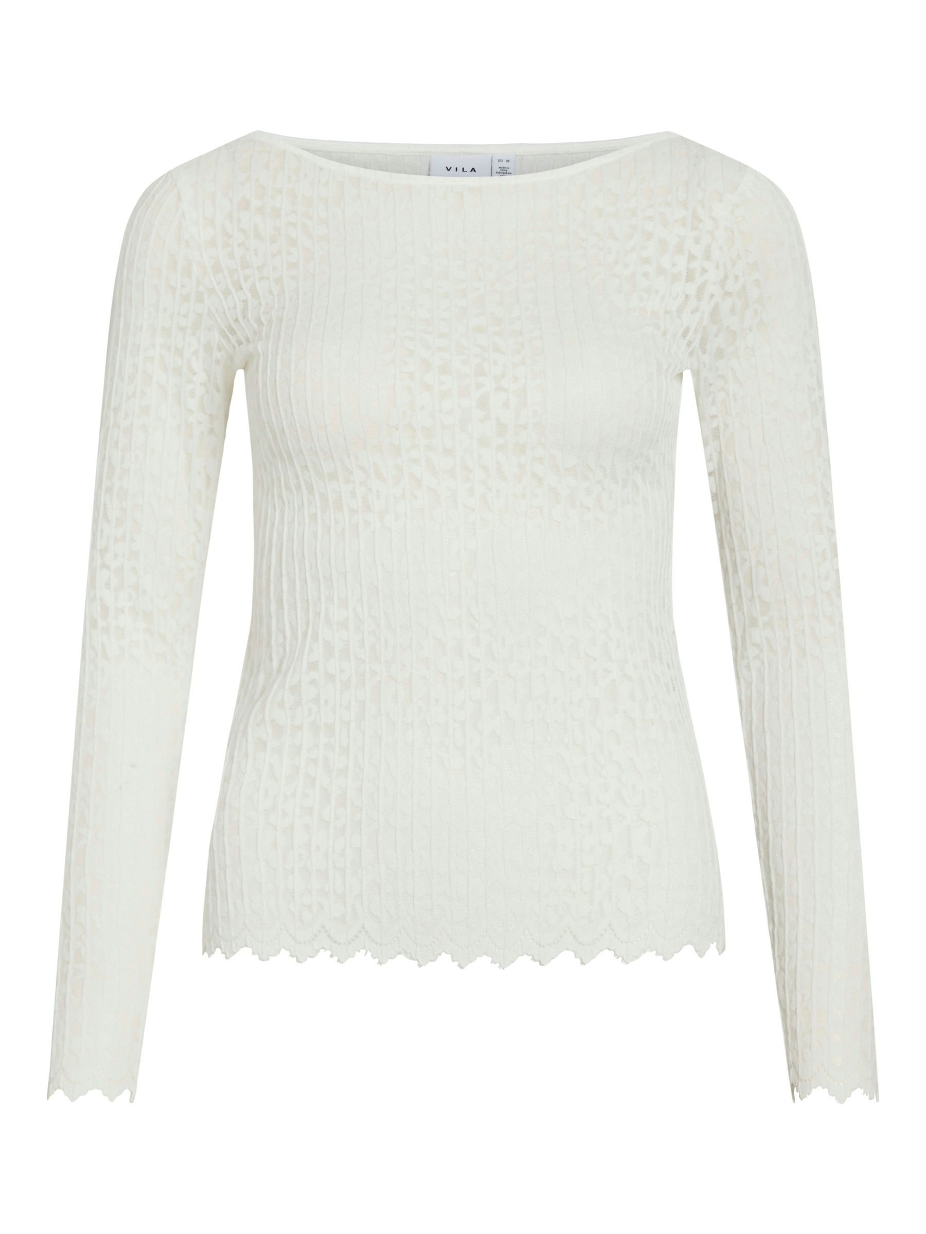 Vila Blusenshirt Spitzenmuster, Lange Ärmel, Elegante günstig online kaufen