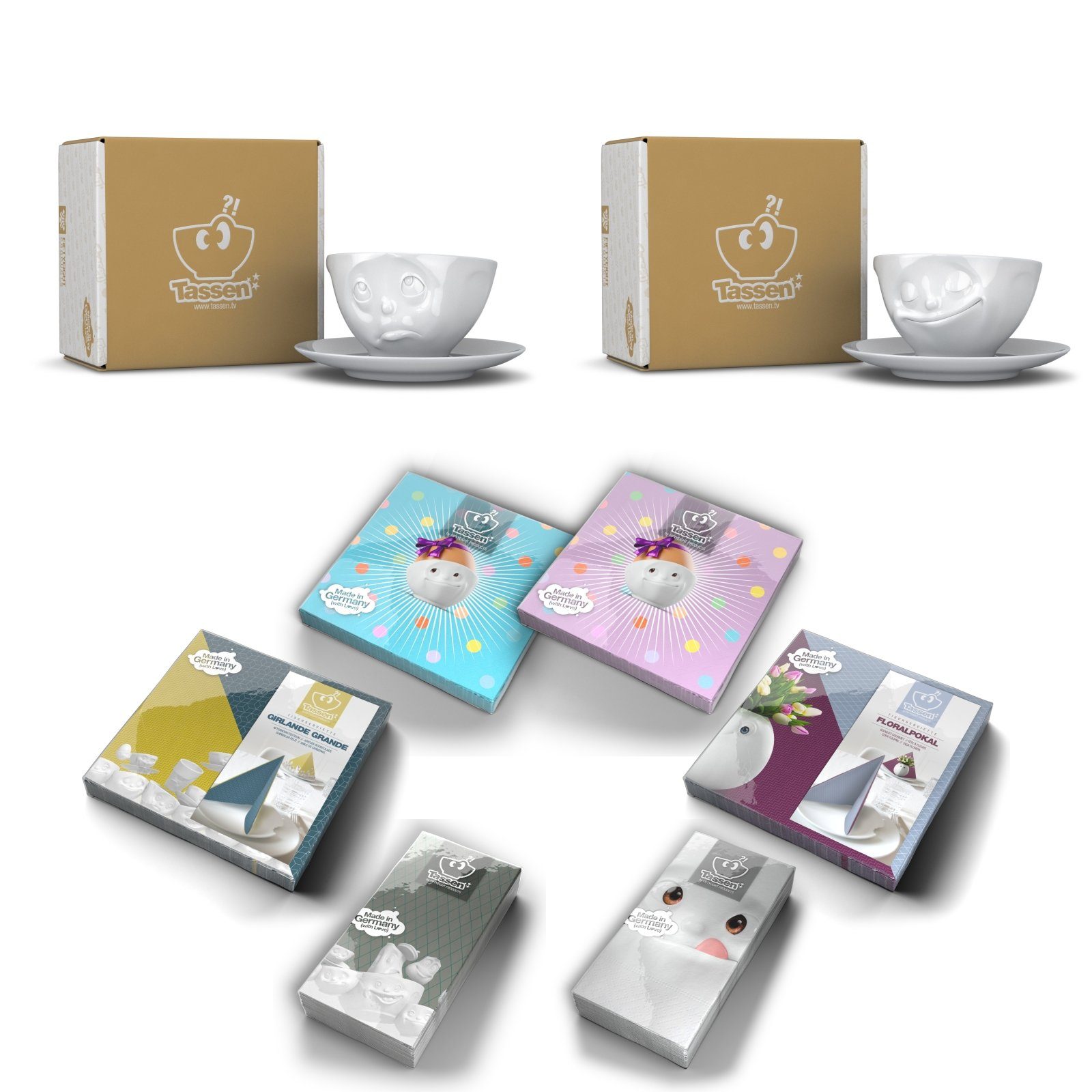Tasse à Café Lachend 200 Ml Avec Soucoupe - Porcelaine Allemande