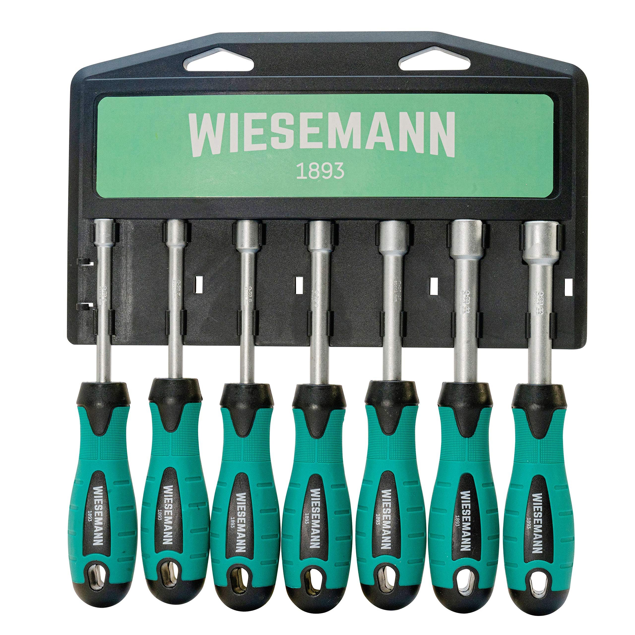 Wiesemann1893 Schraubendreher, (Set, 7 St., 7-teilig, Größen 6-12 mm), Ergonomischer Zweikomponenten-Noppengriff
