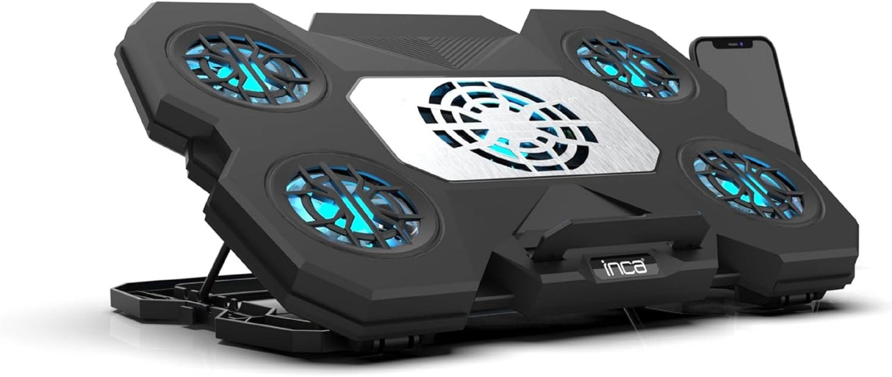 INCA Notebook-Kühler EMPOUSA Gaming Laptop-Kühler Notebook-Kühlunterlage mit Handyhalter