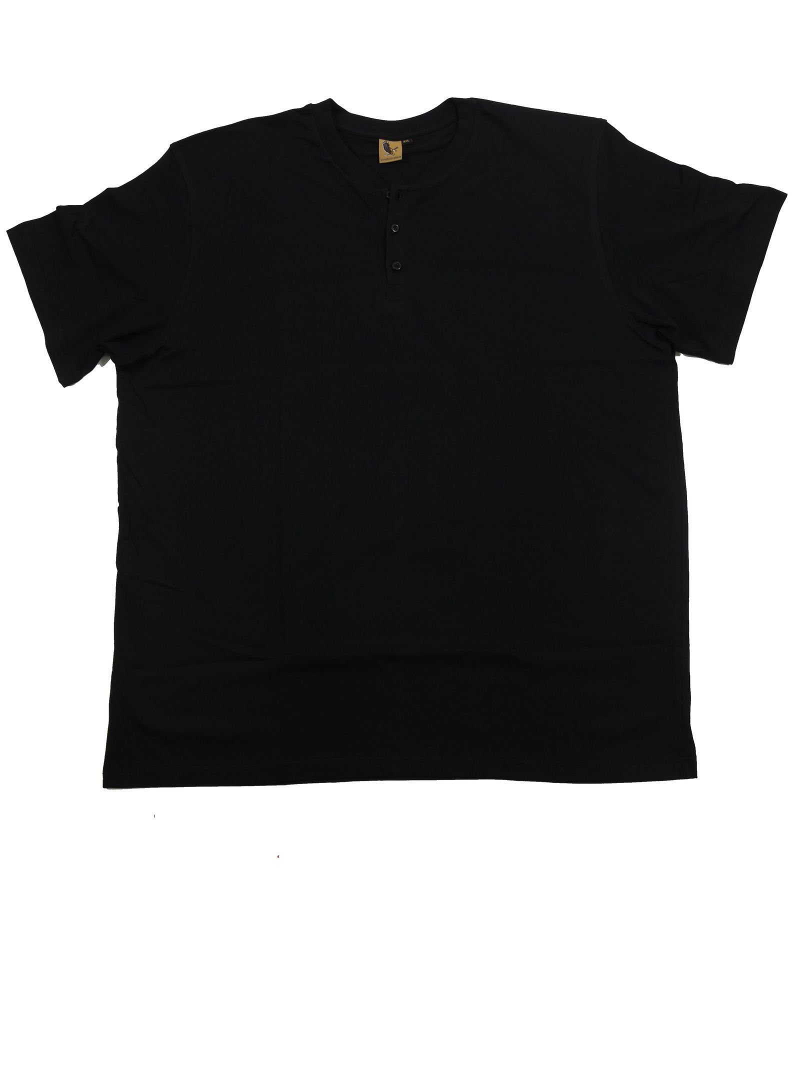 T-Shirt T-Shirt mit Knopfleiste, schwarz
