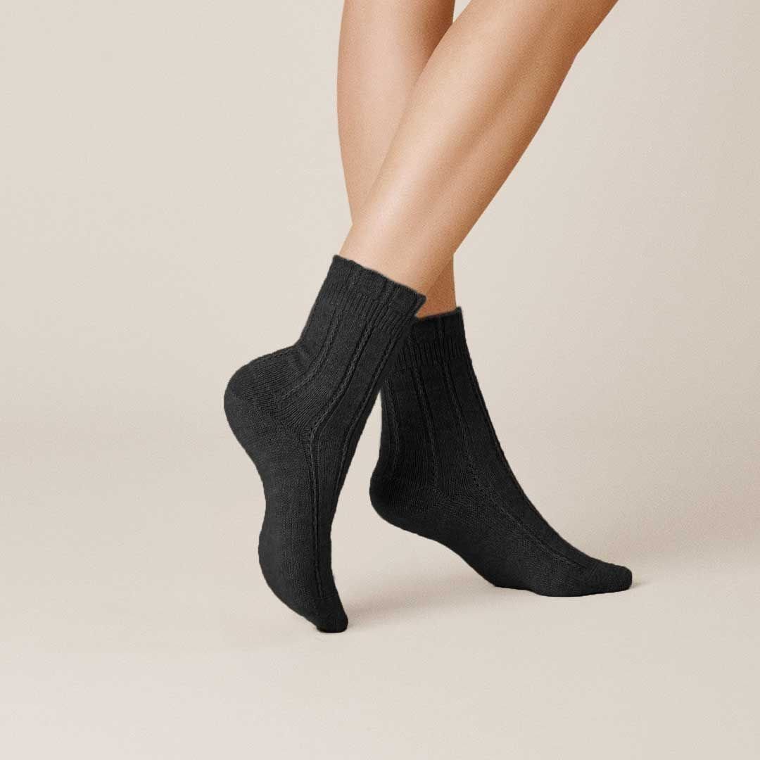 KUNERT Feinsöckchen BEDSOCKS (1-Paar) Schwarz