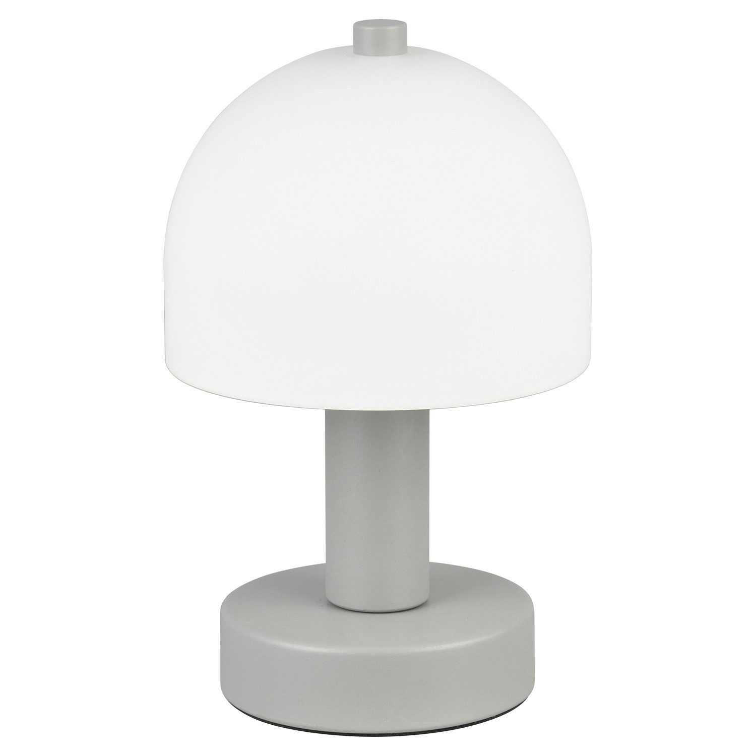 Reality Leuchten Tischleuchte Reality Leuchten, H 18,5 cm, Grau, Weiß, Metall, ohne Leuchtmittel, Lampenschirm aus Kunststoff, mit Schnurschalter, Leuchtmittel E14