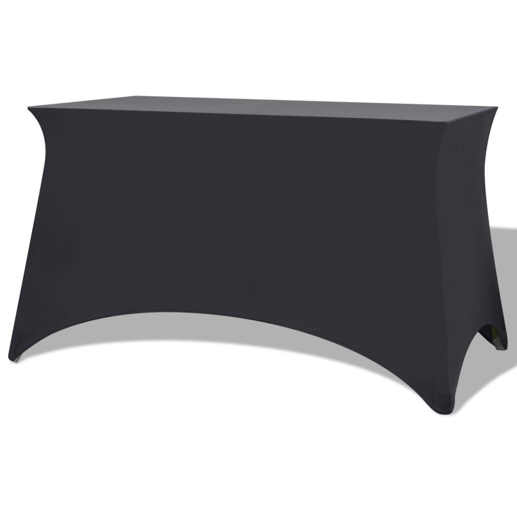 furnicato Hussen-Set Stretch-Tischhussen Anthrazit 120 x 60,5 x 74 cm, 2 Stück, Waschbare Tischbezüge mit Spandex-Anteil für Bankette und Hochzeiten