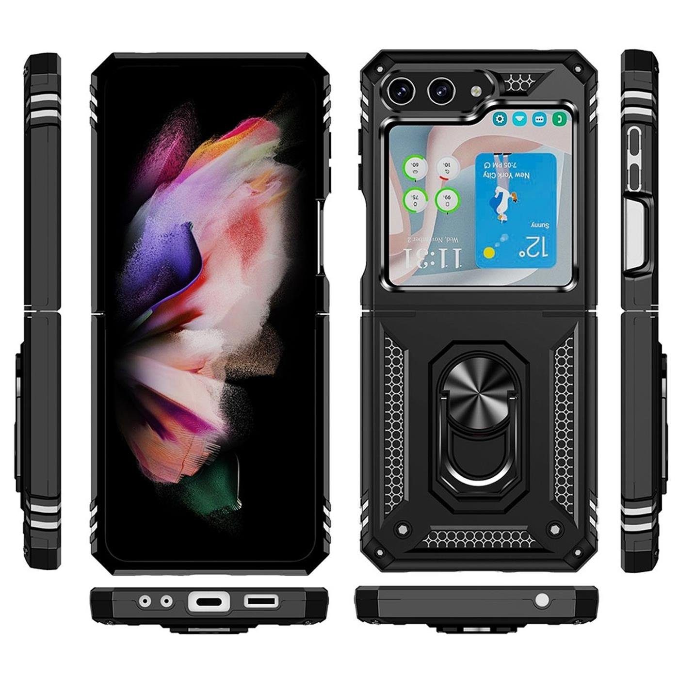 CoolGadget Handyhülle Armor Shield Case für Samsung Galaxy Z Flip 6 6,7 Zoll, Outdoor Cover Magnet Ringhalterung Handy Hülle für Galaxy Z Flip 6 5G