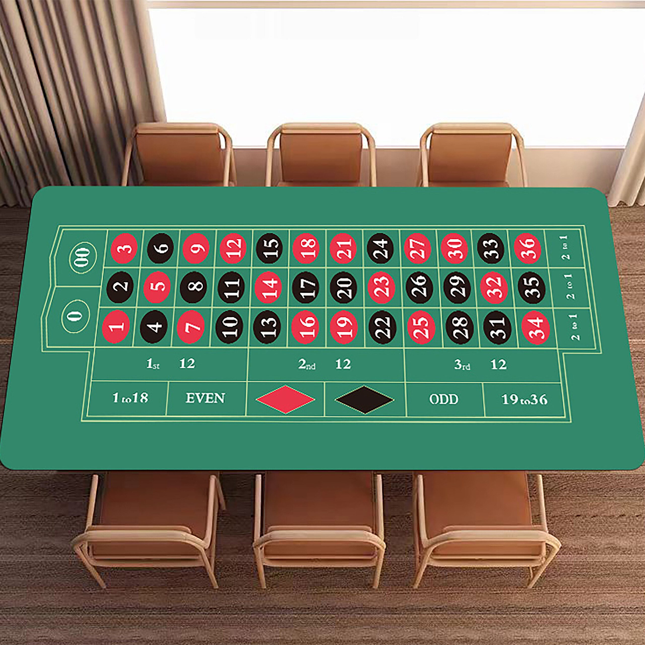 relaxdays Spieltisch Roulettematte 60x120 cm in Grün günstig online kaufen