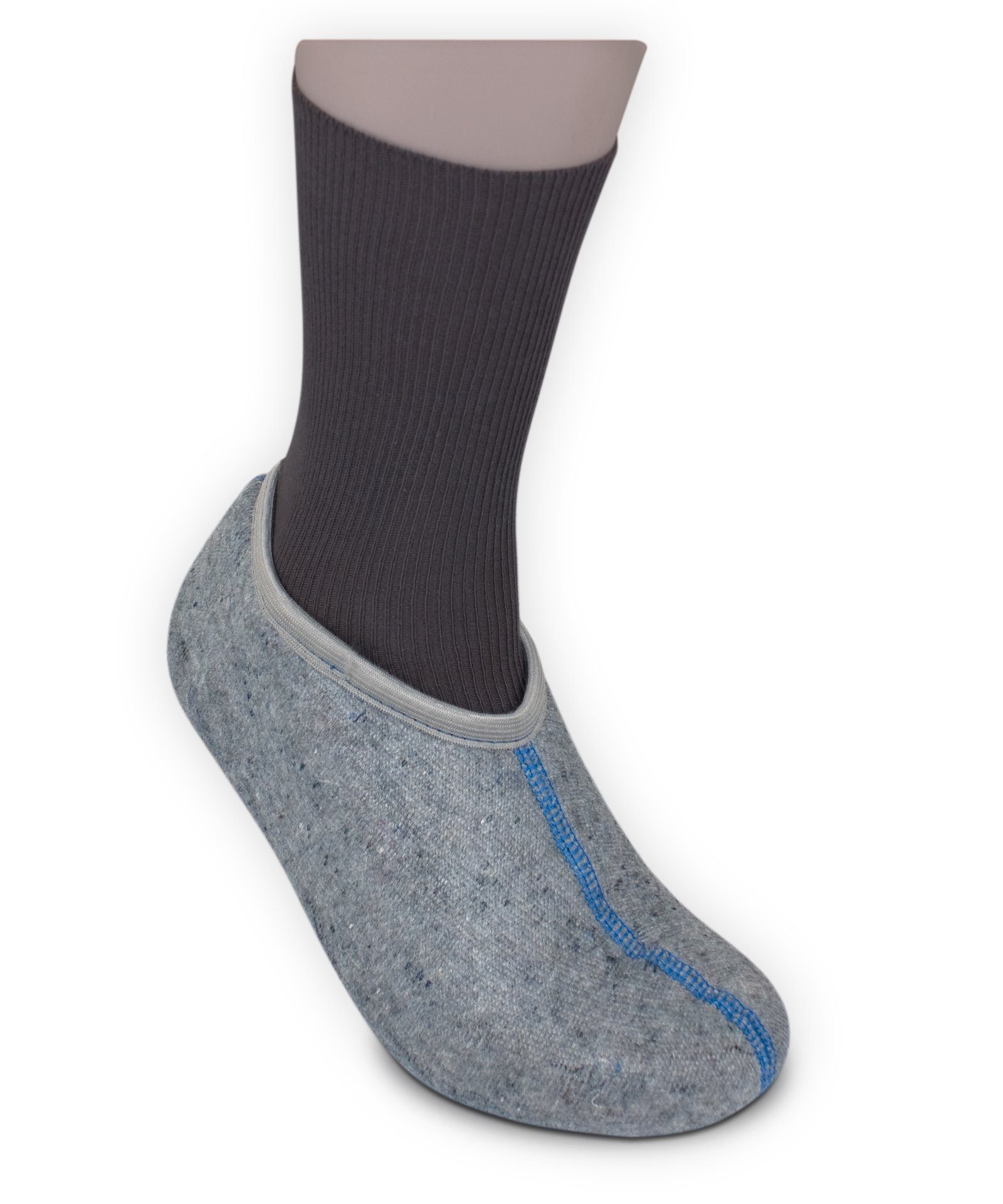 Die Sockenbude Füßlinge STIEFELSOCKEN (Bund, 2-Paar, Grau) 3-lagig