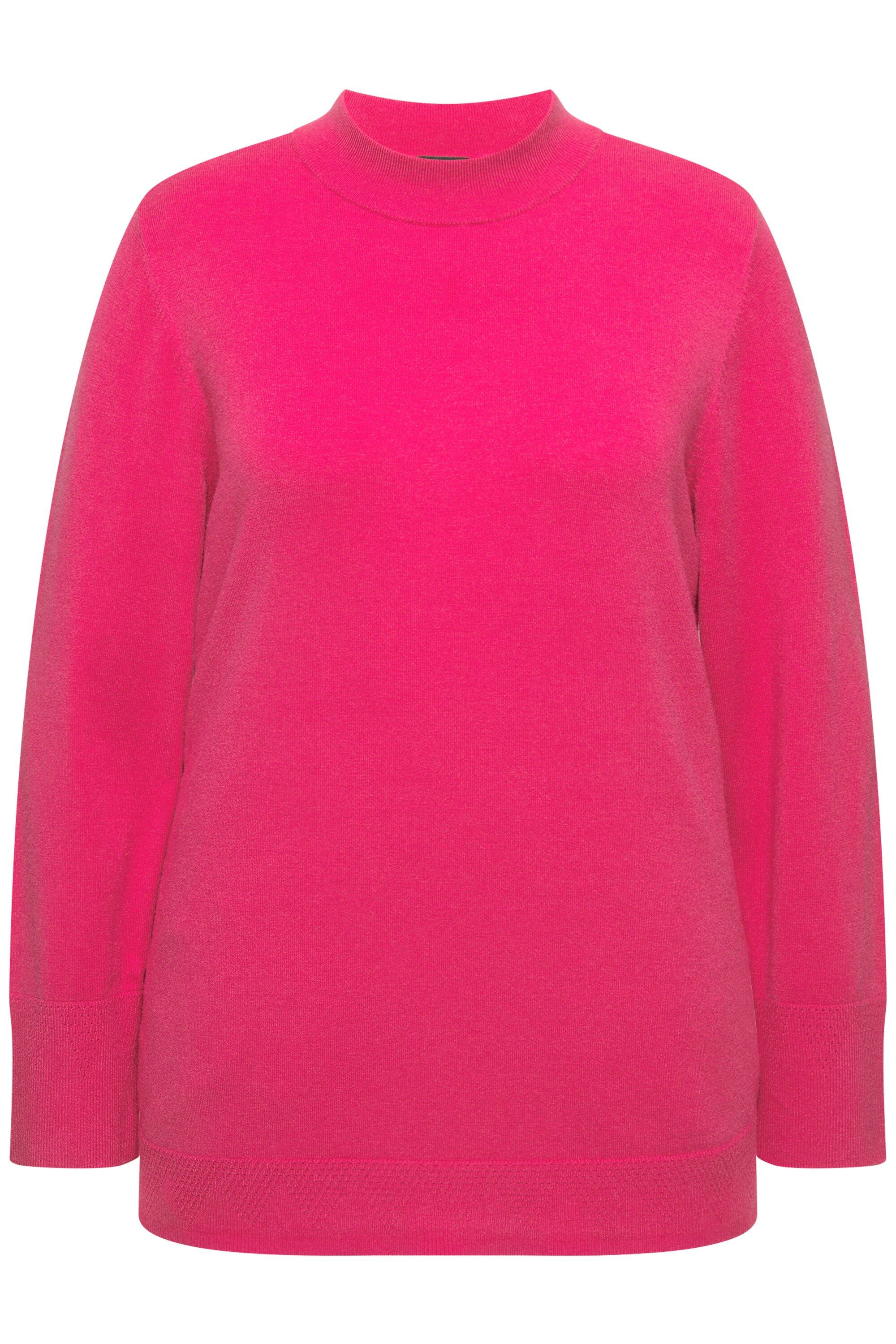 Ulla Popken Strickpullover Pullover Stehkragen Langarm Rippbündchen günstig online kaufen