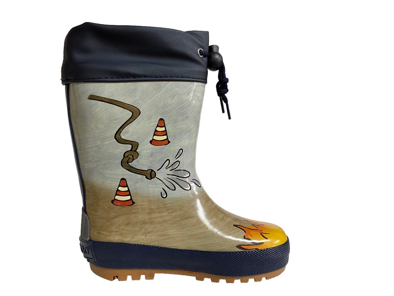 MAXIMO Kinder-Gummistiefel Feuerwehr-Design – Größe 26, Wasserdicht, Rutschfest – Perfekt Für Matsch & Pfützen