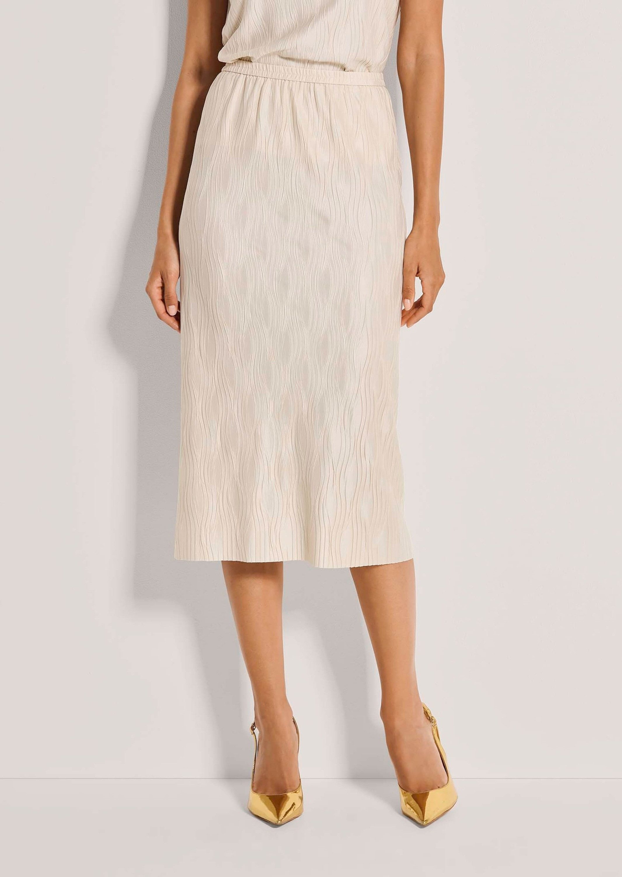 MADELEINE Maxirock Schlupfrock mit Wellenstruktur Strukturrock mit Schlupfbund und Wadenlänge