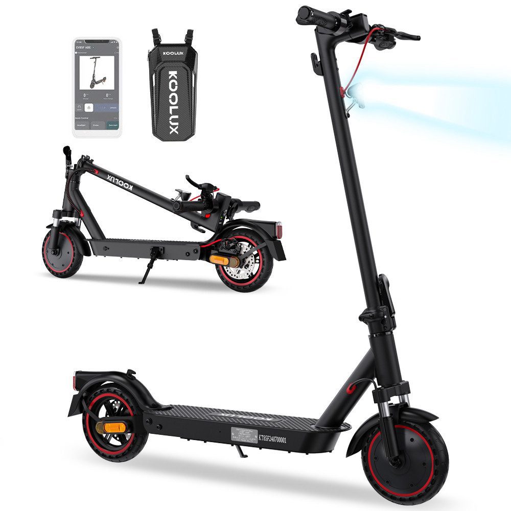 KOOLUX E-Scooter 8.5" Elektroscooter mit Vorder- und Hinterradaufhängung,bis zu 30km, 20,00 km/h, E-roller mit Straßenzulassung ABE, 2 Stoßdämpfer mit Tasche