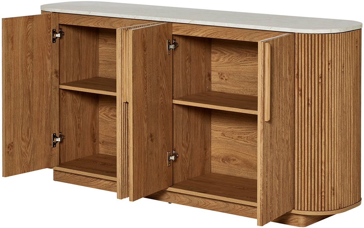 Jahnke Sideboard STRING SB 160 (1 St), Sideboard, 4-türig, Marmor-Look, Breite 159,5 cm