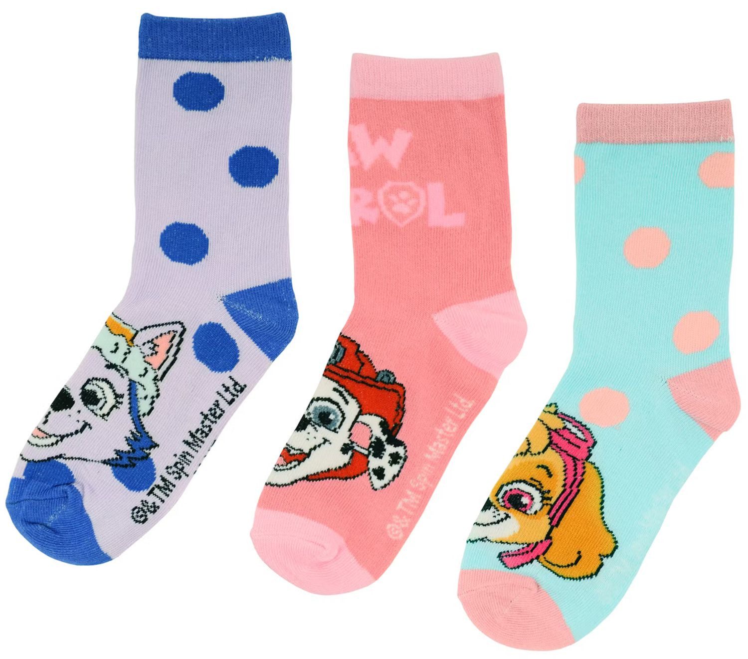 PAW PATROL Feinsocken 3x Paw Patrol Mädchen Socken Gr.23/26 27/30 31/34 (Packung) Eingesticktes PawPatrol LOgo