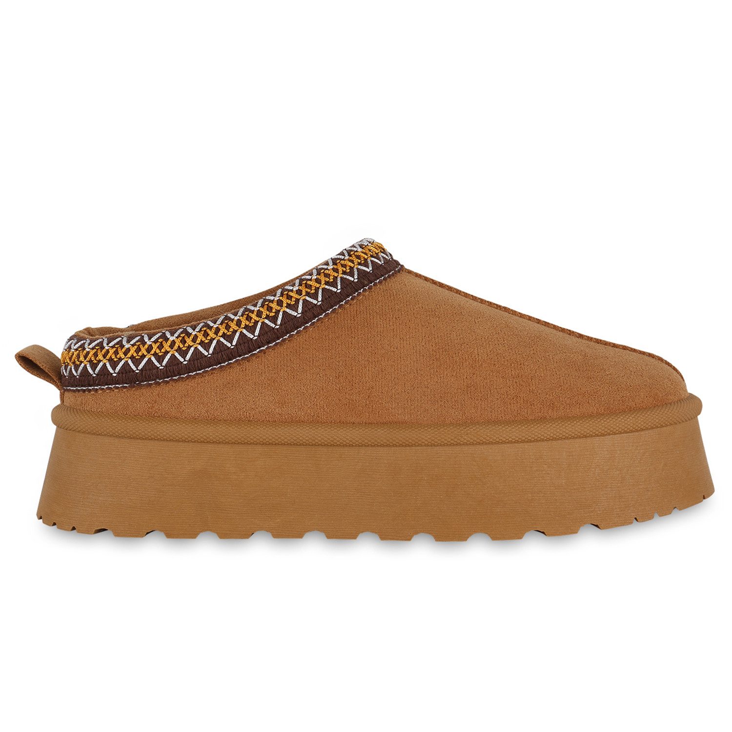 VAN HILL 840875 Hausschuh Damen Hausschuhe Lisa Plateau Pantoffeln warm gefüttert Slip-On – Bild 2 von 4