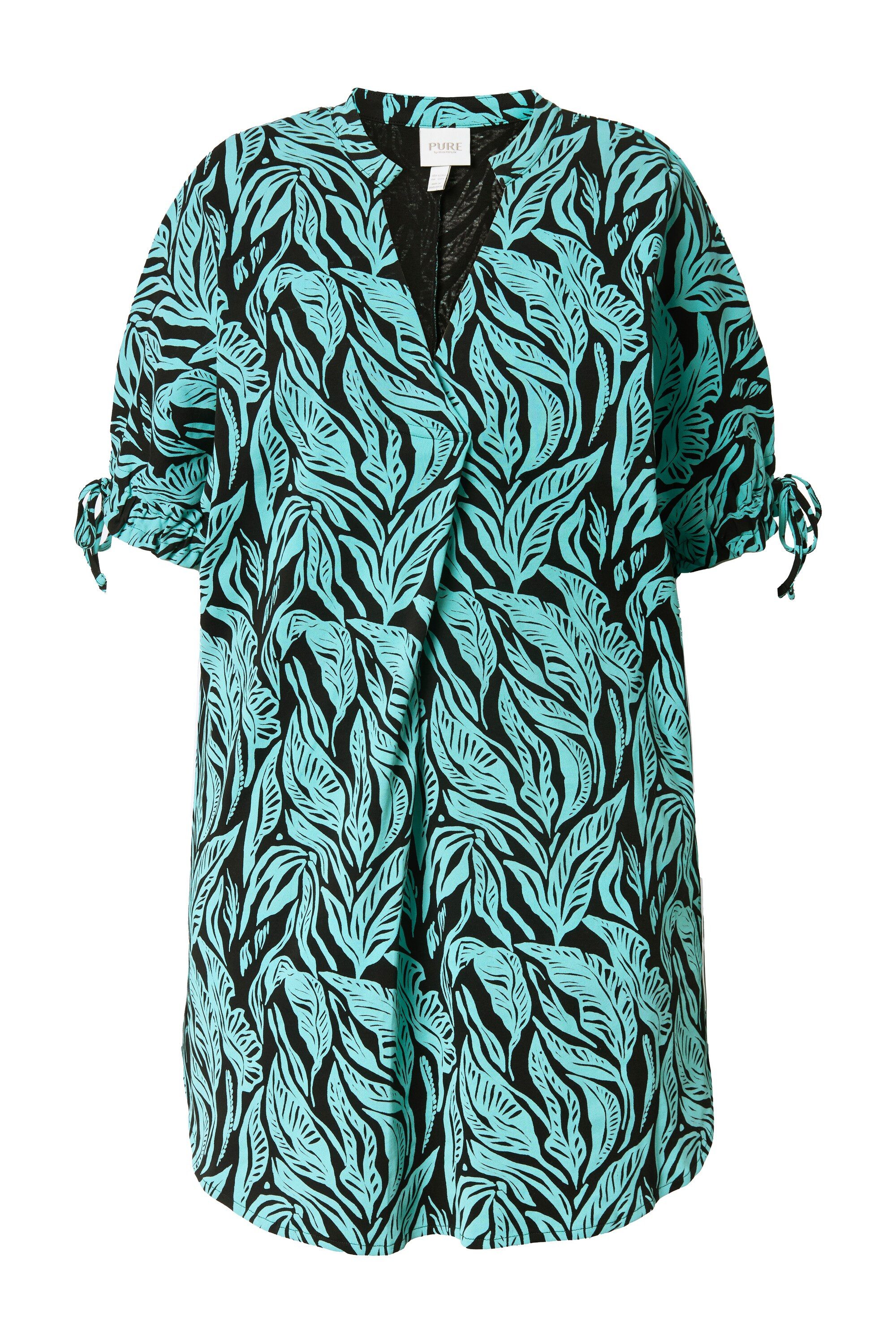 Ulla Popken Longshirt Jersey-Tunika Dschungel Stehkragen günstig online kaufen