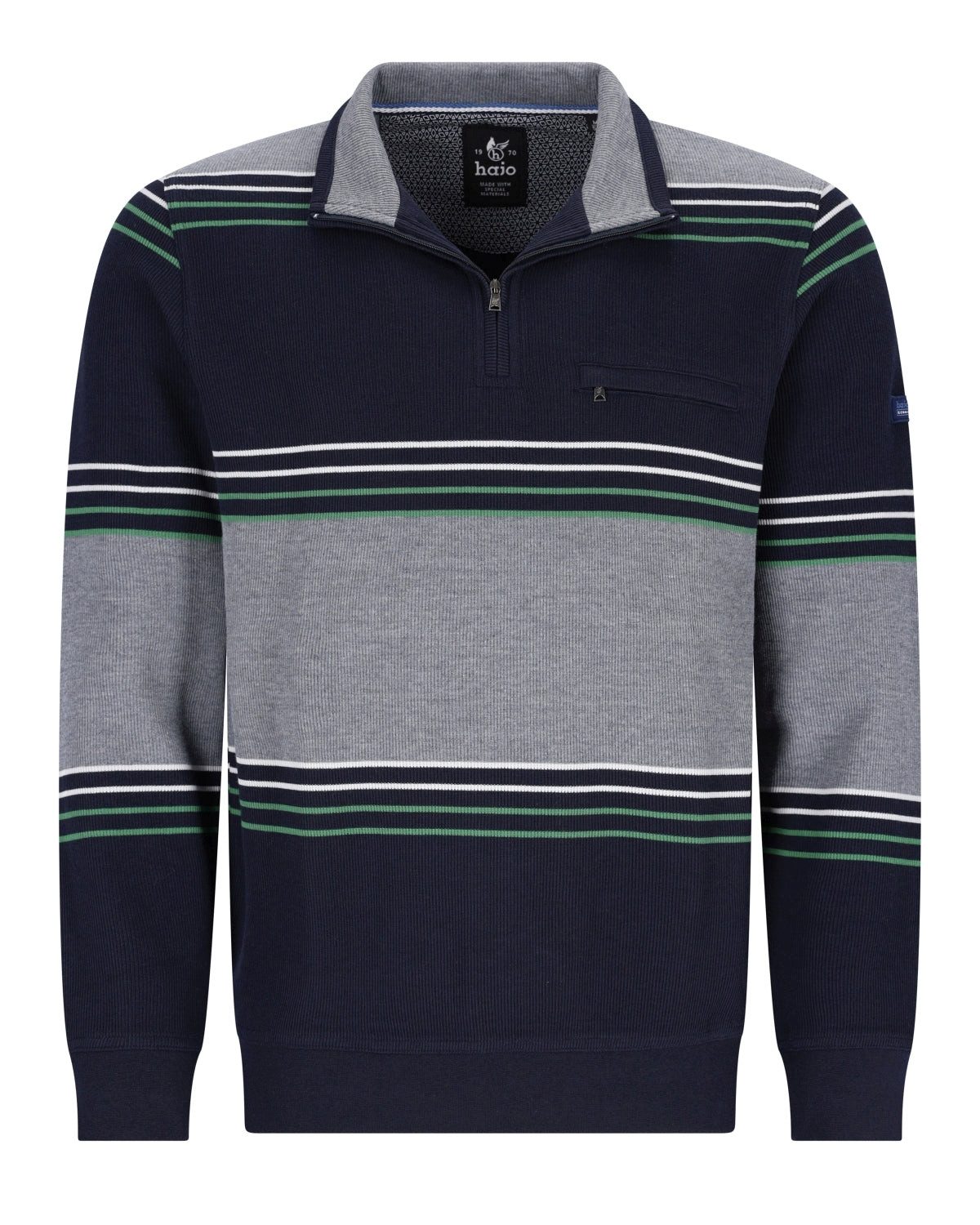 Hajo Sweatshirt Sweatshirt in Blockstreifenverlauf (garngefärbt) - stay fresh-Qualität