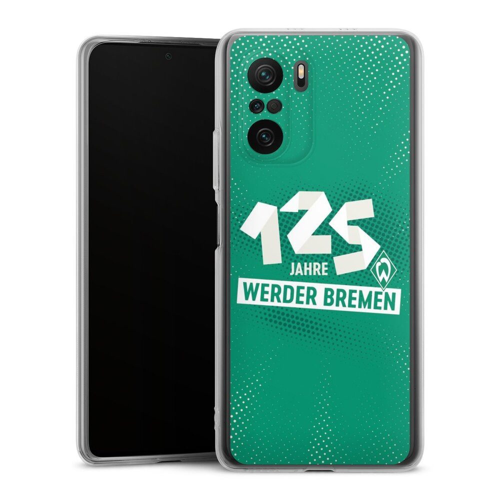 DeinDesign Handyhülle 125 Jahre Werder Bremen Offizielles Lizenzprodukt, Xiaomi Poco F3 Silikon Hülle Bumper Case Handy Schutzhülle