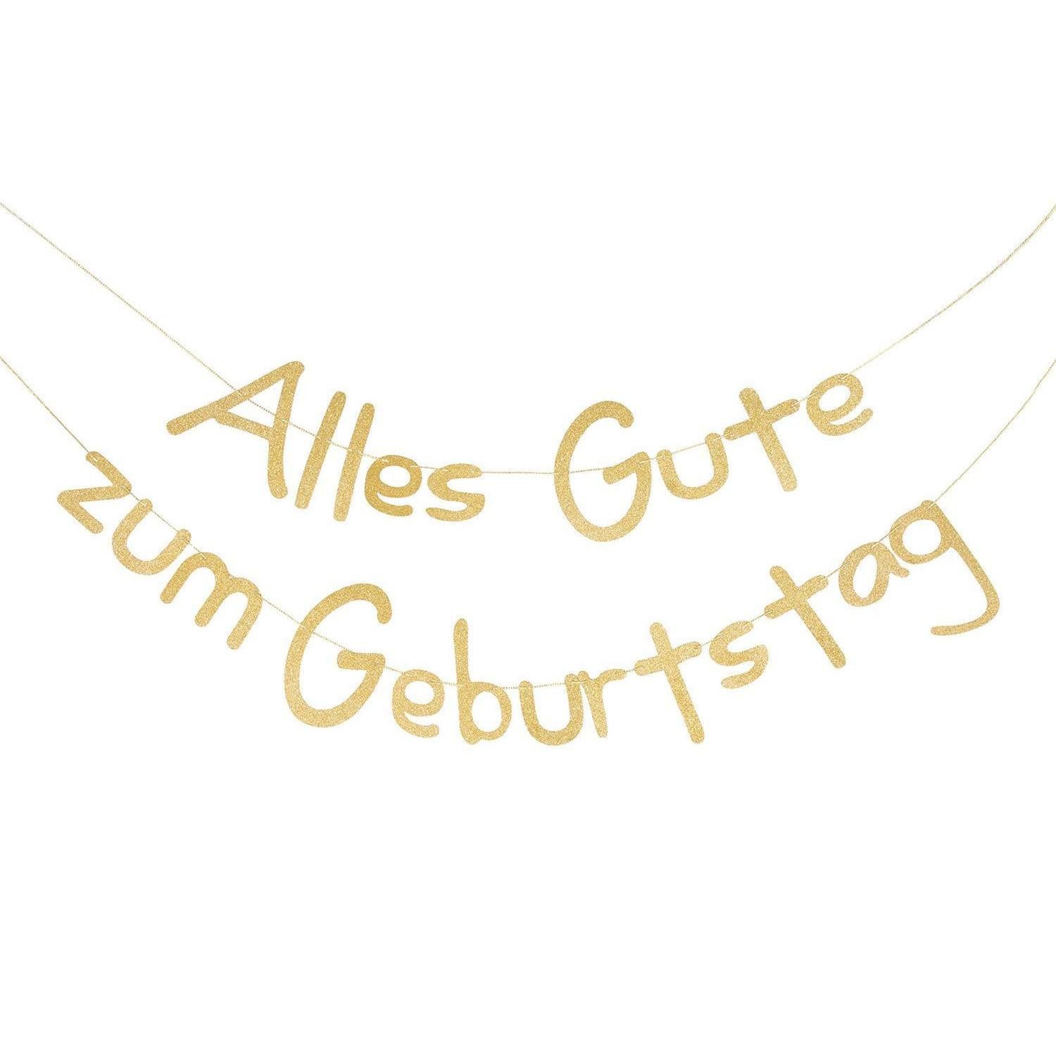 LuxusKollektion Girlande Geburtstag Girlande Gold Glitter Deutsch