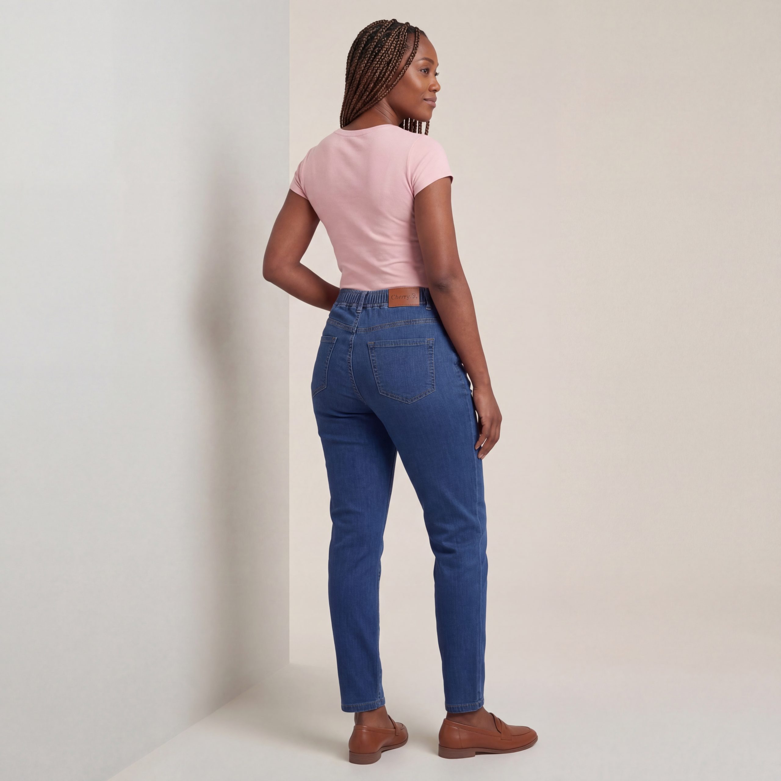 Cherry Berry Stretch-Hose Damen Freizeit Jeans Bequeme Schlupfjeans Karotten Schnitt erhältlich in 36 bis 46, Kurzgröße (maximale Körpergröße bis 1,68m) – Bild 5 von 5