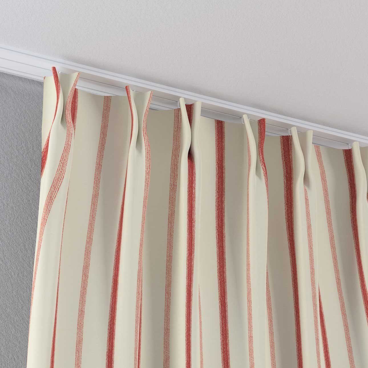 creme- Dekoria 100 Avinon, gestreift rot 2-er flämischen x cm, mit 70 Vorhang Vorhang Falten