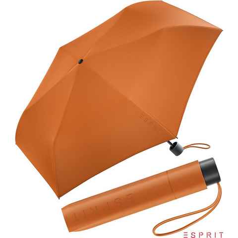 Esprit Taschenregenschirm Mini Damen Slimline HW 2022 - burnt orange, sehr leicht, in den neuen Trendfarben
