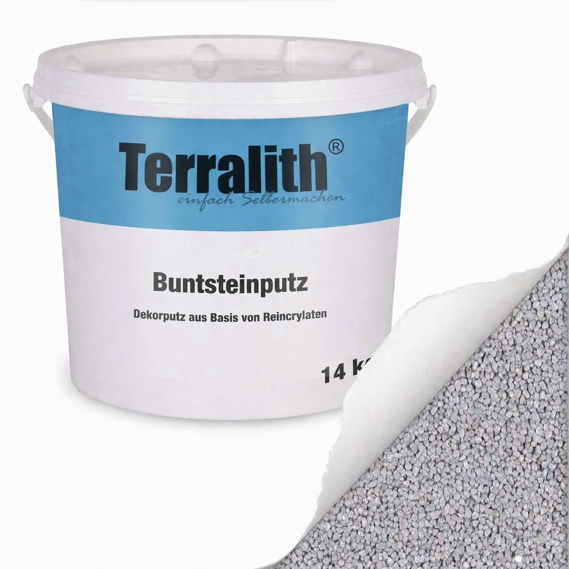 Terralith® Kunstharzputz Buntsteinputz Mosaikputz 1mm -14 kg- BSP1031 (Eimer, Verarbeitungsfertig) Dekorationsputz aus Marmor-Granulat bzw. eingefärbter Körnung