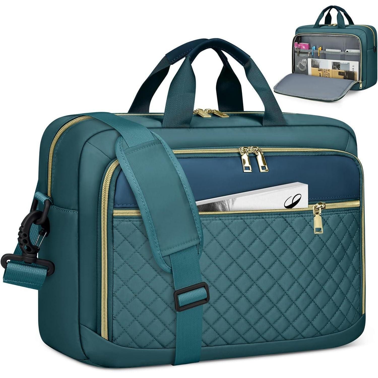 LuxusKollektion Laptoptasche Laptoptasche Damen Computertasche Business Wasserdichte Grün 17.3 Zoll